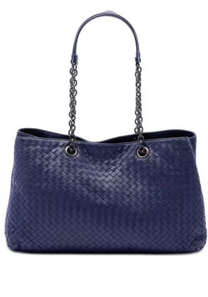 Bottega Veneta Pre-Owned 2012-2026 Large Nappa Intrecciato Double Chain tote bag - Blue