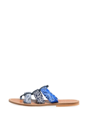 K. Jacques bandana-print flat sandals - Blue