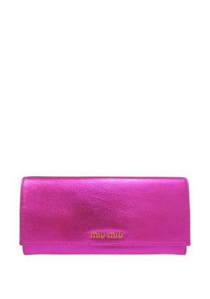 Miu Miu Pre-Owned 2010-2020 Metallic Leather Wallet long wallets - Pink