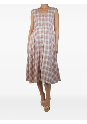 Veronica Beard plaid-pattern midi dress - Red