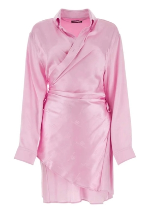Balenciaga monogram-jacquard shirt dress - Pink