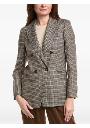Brunello Cucinelli checked double-breasted blazer - Black