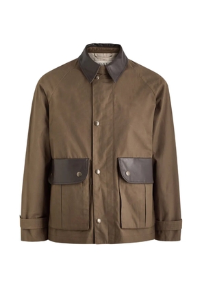 S.S.DALEY Theodore waxed-cotton panelled jacket - Brown