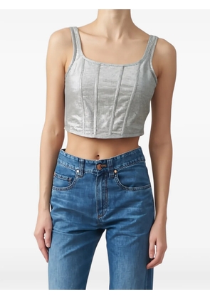 Brunello Cucinelli corset-style crop top - Blue