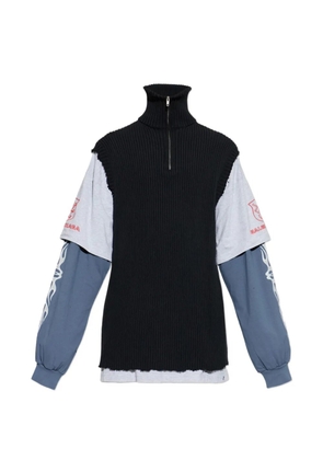 Balenciaga zip knitted sweater - Black