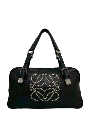 Loewe Pre-Owned 2010-2026 Leather Studded Anagram handbag - Black