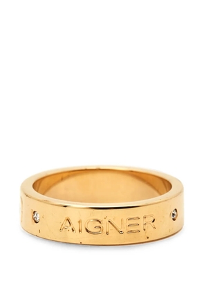 Aigner Vintage logo-detail crystal ring - Gold