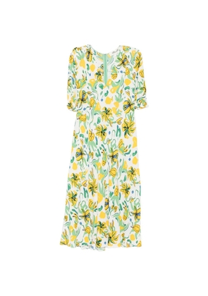 Dvf Vintage floral-print V-neck dress - White
