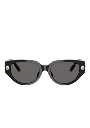 Swarovski Eyewear crystal-embellished round sunglasses - Black
