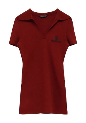 Balenciaga logo-embroidered polo top