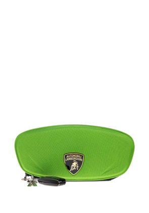 Balenciaga x Lamborghini logo-appliqué clutch bag - Green