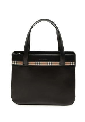 Burberry Pre-Owned 2000-2017 House Check Trimmed Leather handbag - Black