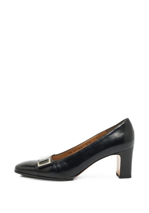 Ferragamo Pre-Owned buckle-detail block-heel pumps - Black