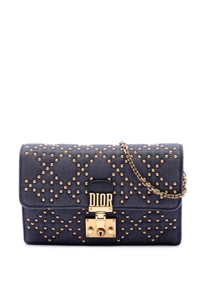 Christian Dior Pre-Owned 2017 Denim Cannage Studded DiorAddict Wallet on Chain crossbody bag - Blue