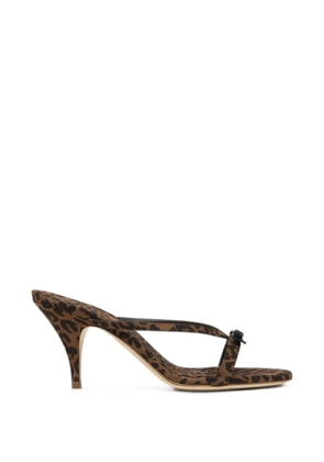 3juin Linda leopard-print bow-detail sandals - Brown