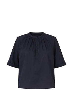 Officine Generale gathered-detail short-sleeve blouse - Blue