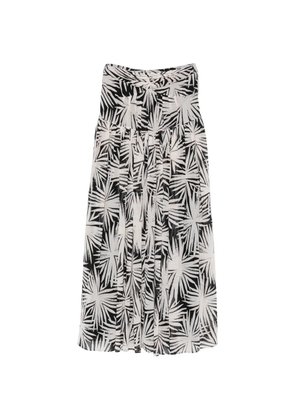 Dvf Vintage palm-print pleated skirt - Black