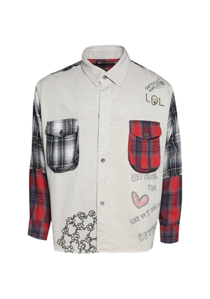 SATOSHI NAKAMOTO Nessa Flannel patchwork shirt - Neutrals