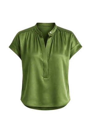 Vince satin-finish pleated blouse - Green
