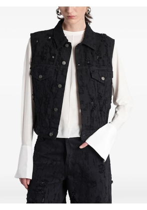 Haikure Ryder Bull Destroy denim gilet - Black