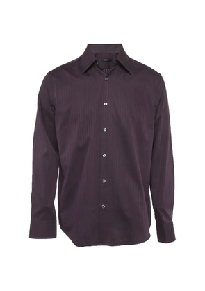 BOSS striped long-sleeve cotton shirt - Purple