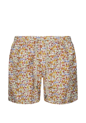 MC2 Saint Barth Saint Tropez-print drawstring swim shorts - White