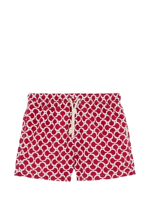 GASSA D AMANTE Nora geometric-print swim shorts - Red