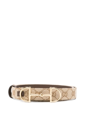 Gucci Horsebit GG Supreme belt - Neutrals