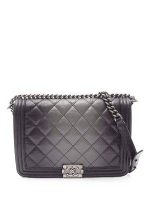 CHANEL Pre-Owned 2013-2014 large Boy Matelasse shoulder bag - Black