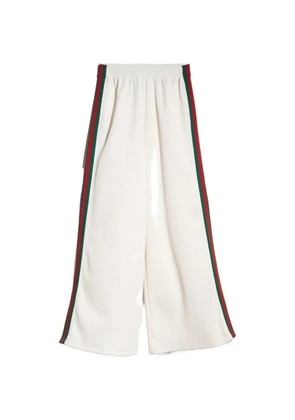 Gucci web-stripe rib-knit track pants - White