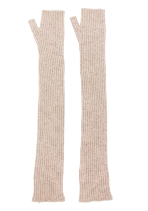 Barrie cashmere fingerless gloves - Neutrals