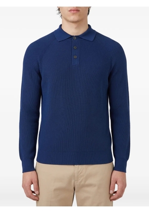 Brunello Cucinelli ribbed knit polo shirt - Blue