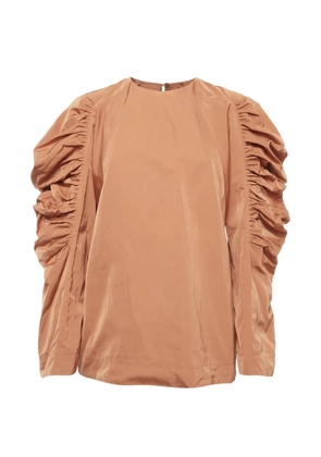 Dries Van Noten Pre-Owned ruched-sleeve blouse - Orange