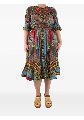 Etro Pre-Owned floral-print button-down midi dress - Red