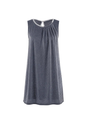 FRANK LYMAN pleated metallic-effect dress - Grey
