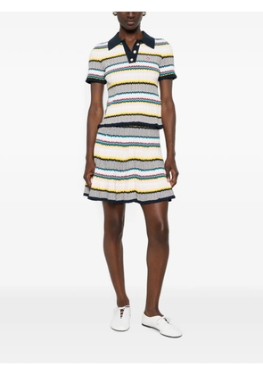 Casablanca chevron-knit polo top - Blue
