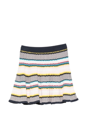 Casablanca chevron-knit mini skirt - Blue