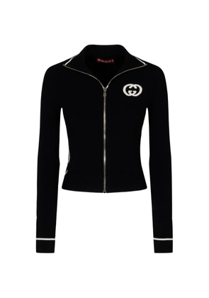 Gucci Interlocking-G ribbed-knit cardigan - Black