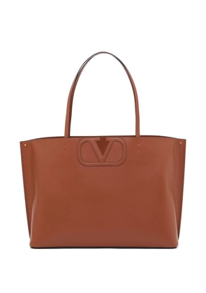 Valentino Garavani Fill Me calfskin shopping bag - Brown