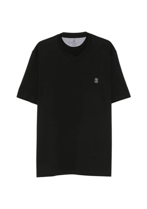 Brunello Cucinelli logo-embroidered T-shirt - Black