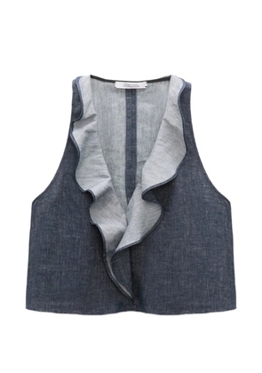 Dorothee Schumacher ruffled denim top - Blue