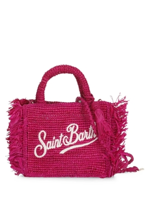 MC2 Saint Barth mini logo-detail fringed tote bag - Pink