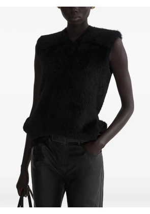 Mugler brushed-knit sleeveless top - Black