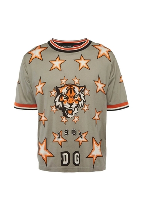 Dolce & Gabbana Pre-Owned tiger-print star-motif T-shirt - Grey