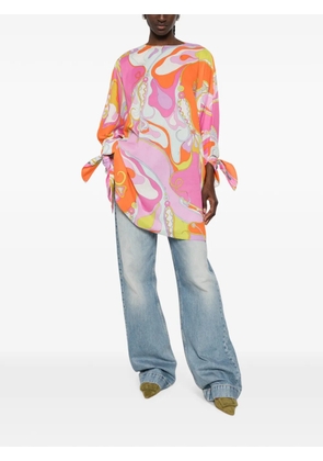 PUCCI Marmo-print tie-cuff blouse - Pink