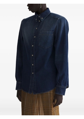 Mugler shoulder padded denim shirt - Blue