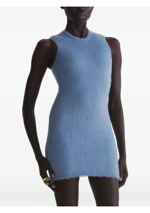 Mugler mini brushed knit dress - Blue
