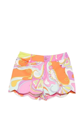PUCCI Iride-print scalloped shorts - Pink