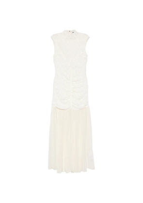 ROTATE BIRGER CHRISTENSEN lace-panelled ruched maxi dress - Neutrals