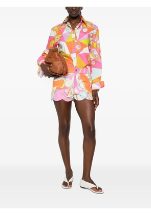 PUCCI Iride-print scalloped shorts - Pink